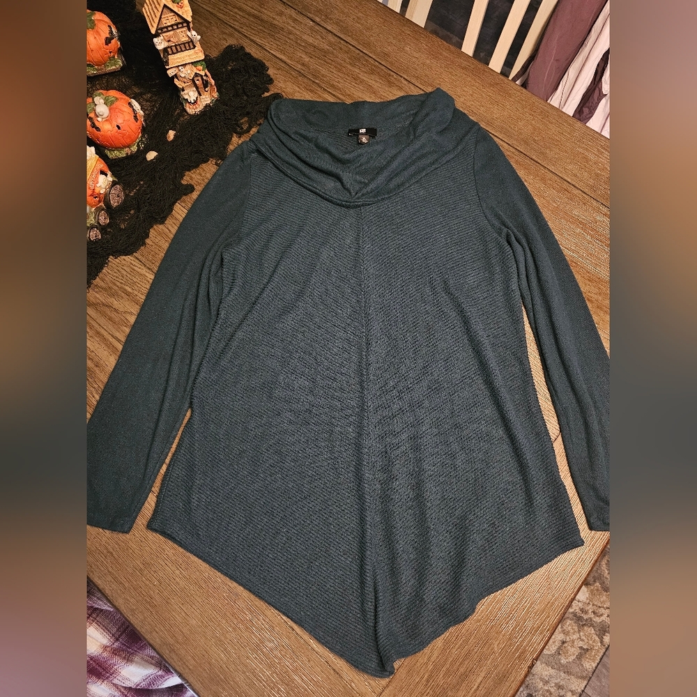 Iz Byer Dark Teal Cowl Neck Sweater